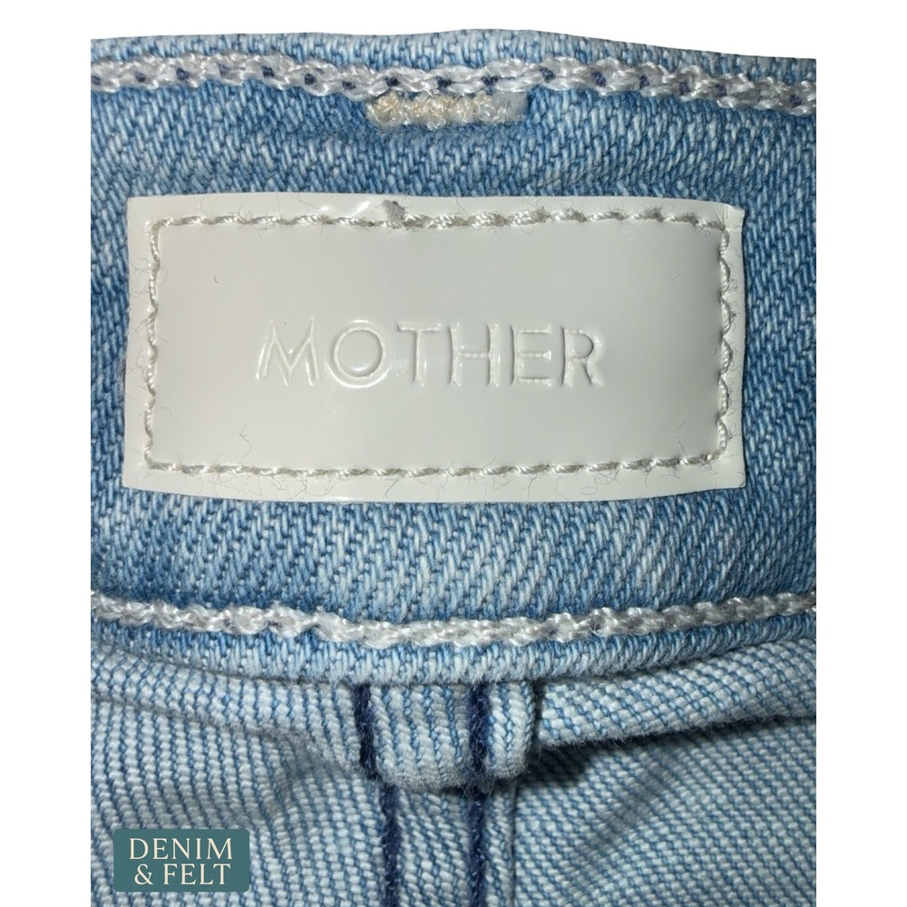 Mother Hustler Ankle Fray Jeans Light Wash High Rise Raw Hem Cropped Premium - Picture 6 of 12